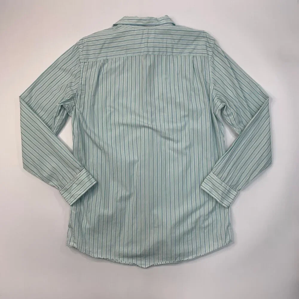 Banana Republic Shirt Mens L FITTED Ice Frappe Striped Long Sleeve Button Up
